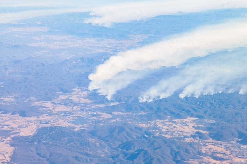 Bushfire smoke from wildfire in NSW - Australian Stock Image