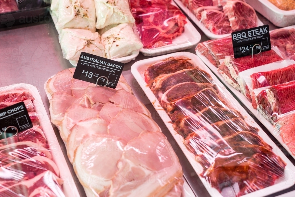 butcher shop meat - Australian Stock Image