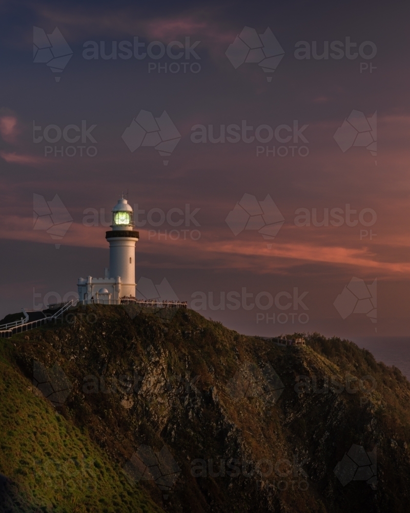 Byron Bay lighthouse an sunrise - Australian Stock Image