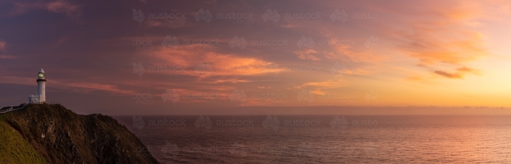 Byron Bay lighthouse an sunrise - Australian Stock Image