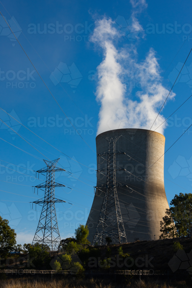 Callide Power Station is located near Biloela, in Central Queensland, Australia. It is coal powered - Australian Stock Image