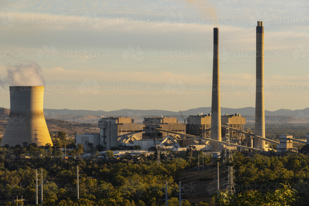 Callide Power Station is located near Biloela, in Central Queensland, Australia. It is coal powered - Australian Stock Image