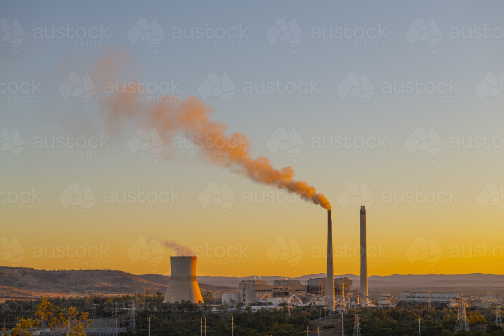 Callide Power Station is located near Biloela, in Central Queensland, Australia. It is coal powered - Australian Stock Image
