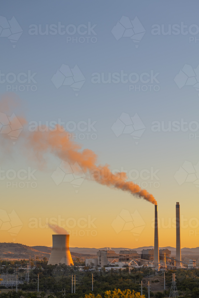 Callide Power Station is located near Biloela, in Central Queensland, Australia. It is coal powered - Australian Stock Image