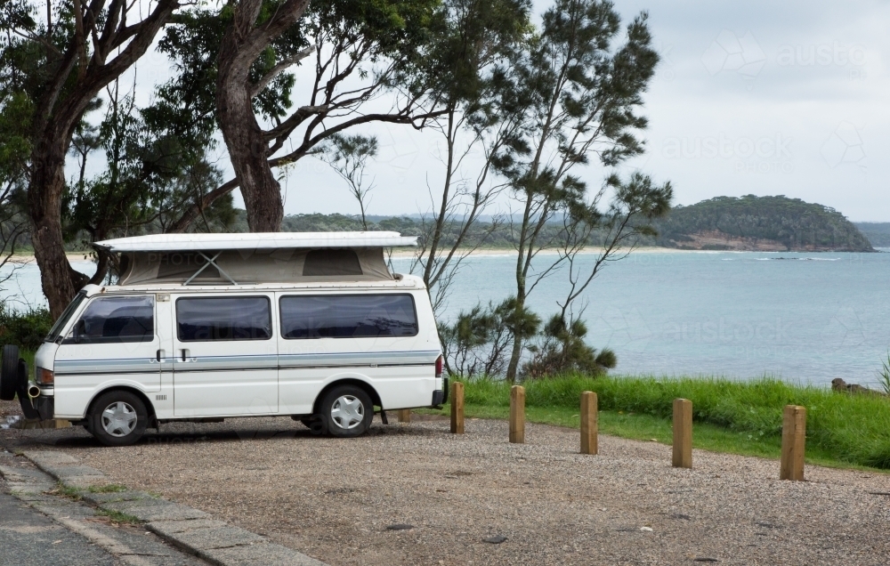 Camper van at Narrawallee, south Coast, new south wales - Australian Stock Image