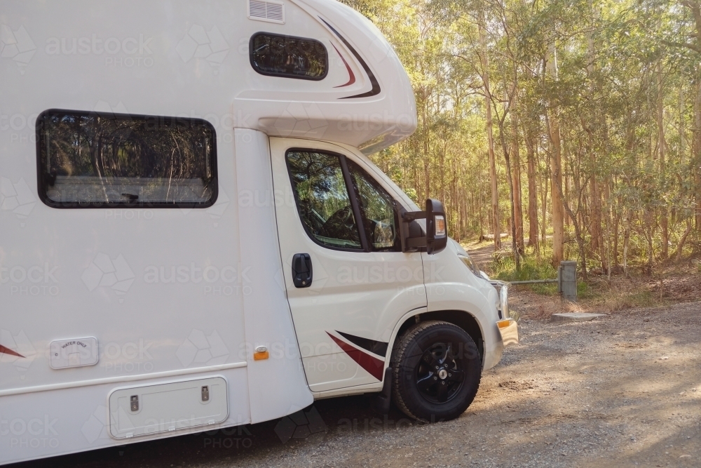 Campervan in the forest - Australian Stock Image