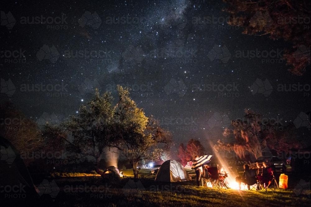 Camping under the stars - Australian Stock Image