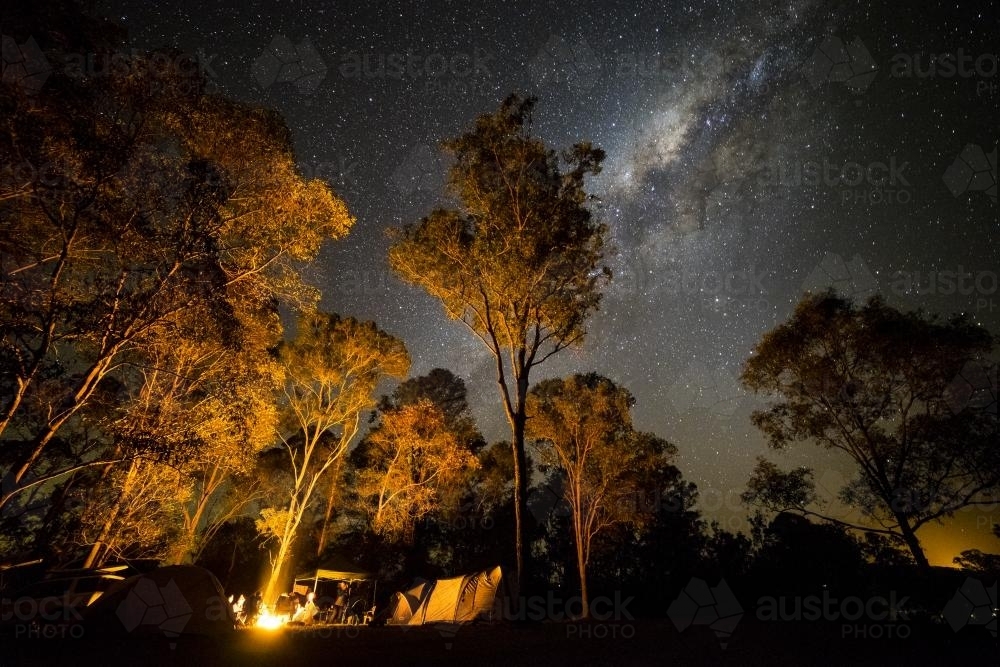 Camping under the stars - Australian Stock Image