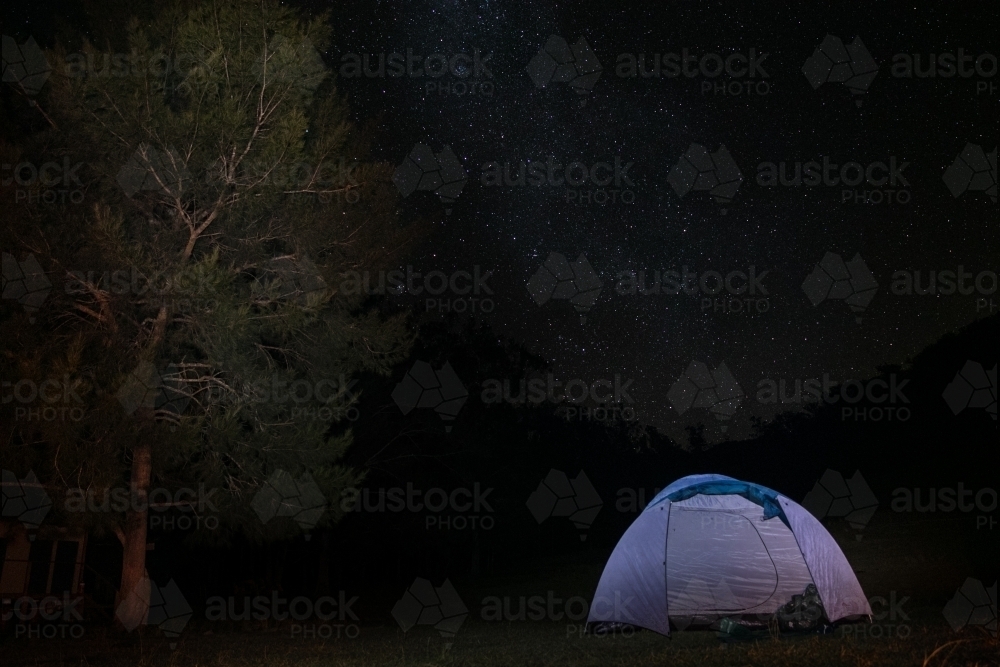 Camping under the stars - Australian Stock Image