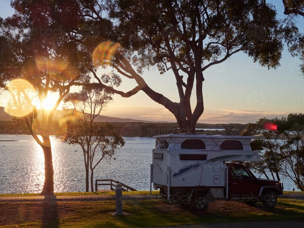 Camping Vehicle in Mallacoota - Australian Stock Image