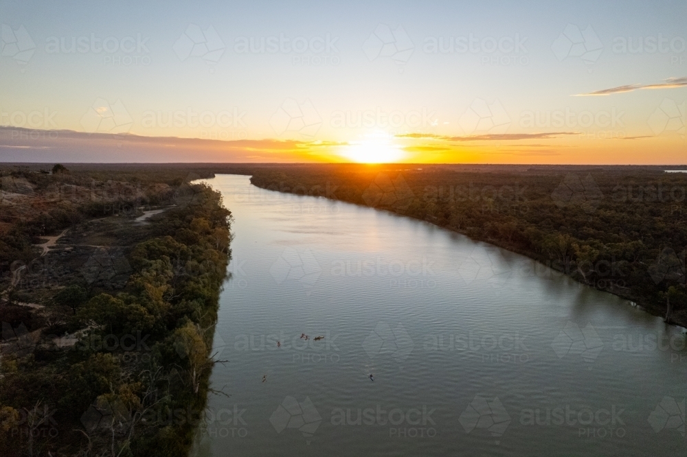 Canoes on the Murray River - Australian Stock Image