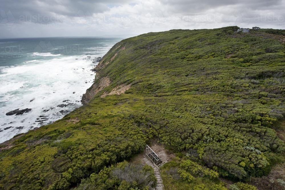 Cape Otway coastline view from the lighthouse - Australian Stock Image