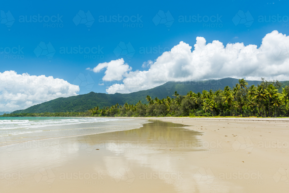 Cape Tribulation beach in the Daintree Rainforest - Australian Stock Image