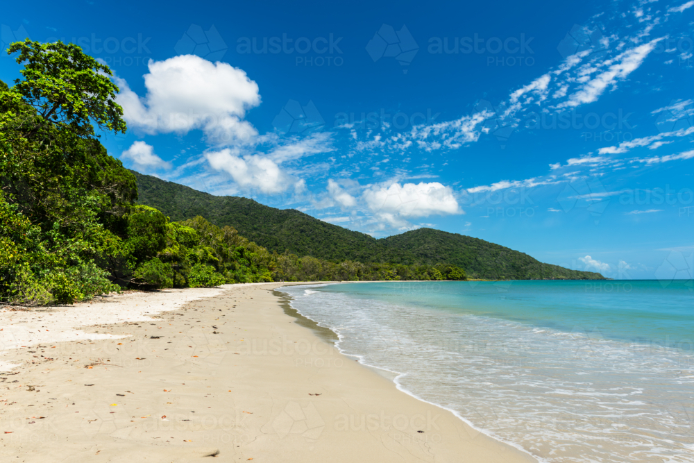Cape Tribulation beach in the Daintree Rainforest - Australian Stock Image