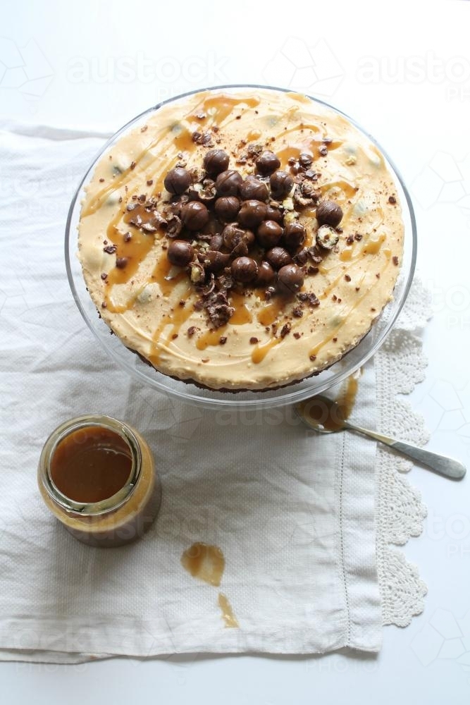 Caramel Cheesecake - Australian Stock Image