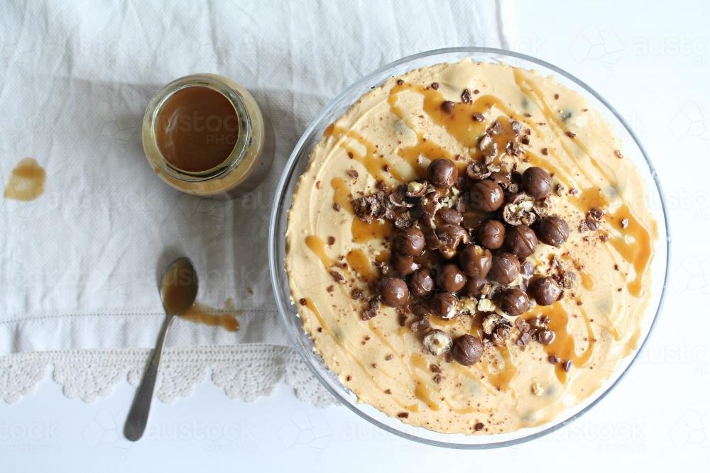 Caramel Malteeser Cheesecake - Australian Stock Image