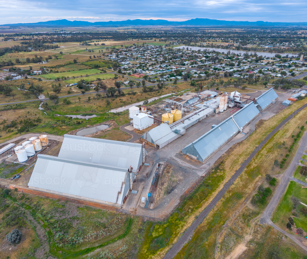Oilseed crushing plant at Narrabri in north west New South Wales, closed in 2018 - Australian Stock Image