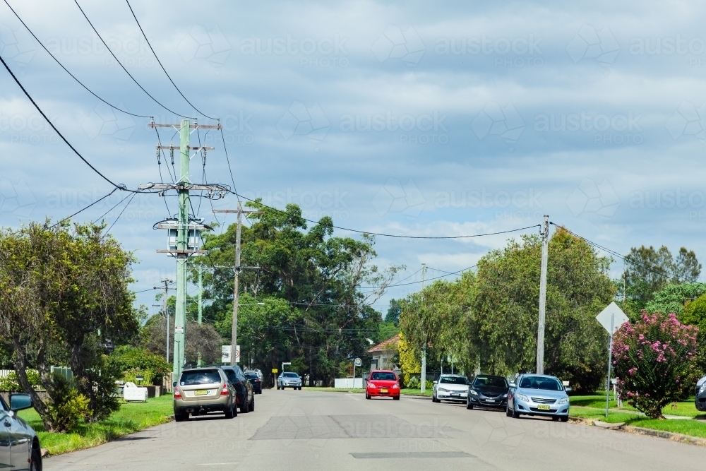 cars parked along street - Australian Stock Image