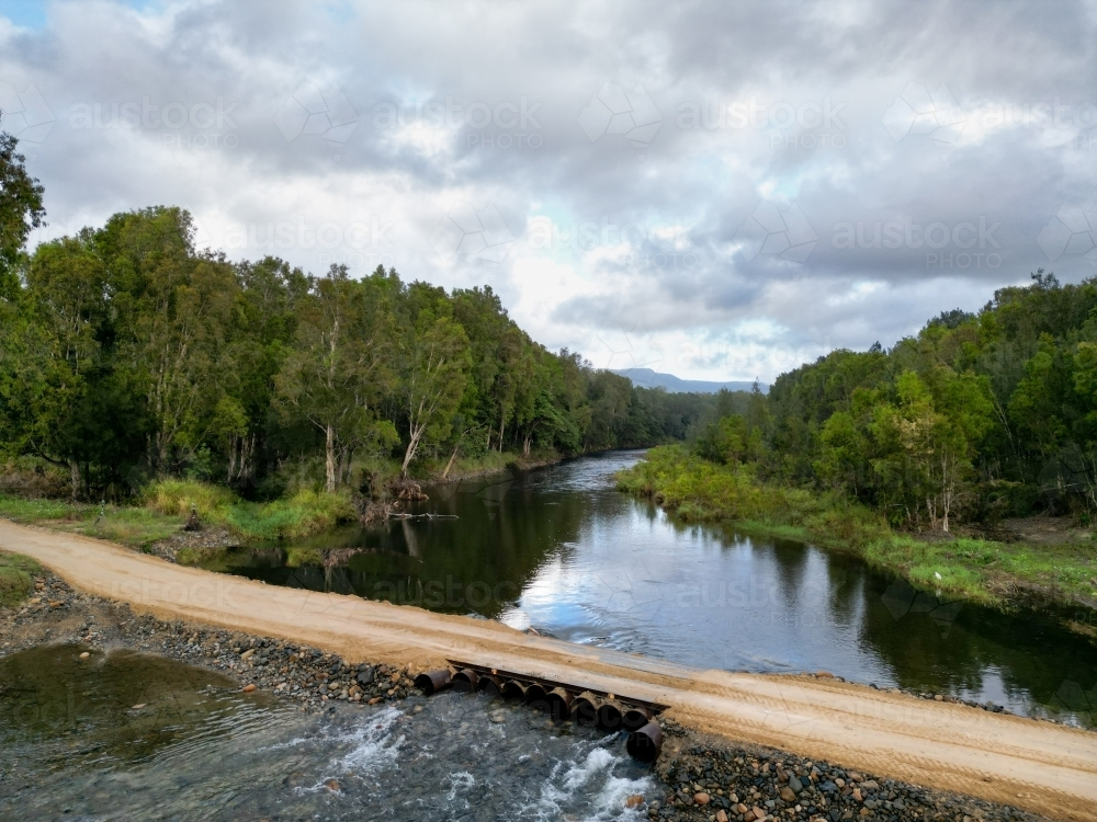 Cattle creek river crossing - Australian Stock Image