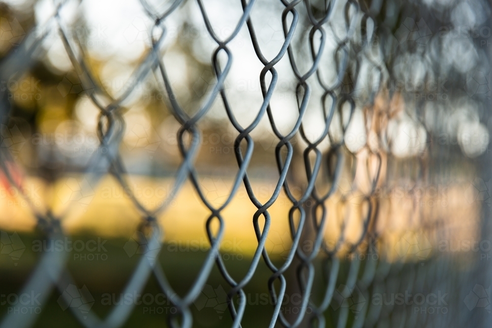 chainlink fence at soccer club - Australian Stock Image
