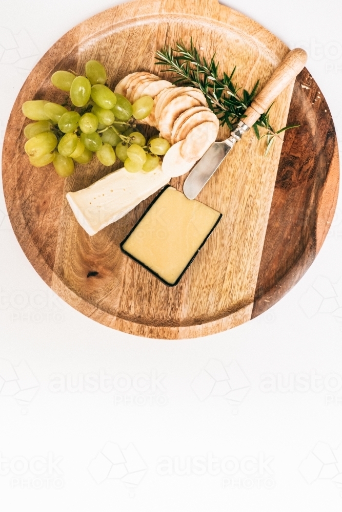 Cheese board from above. - Australian Stock Image
