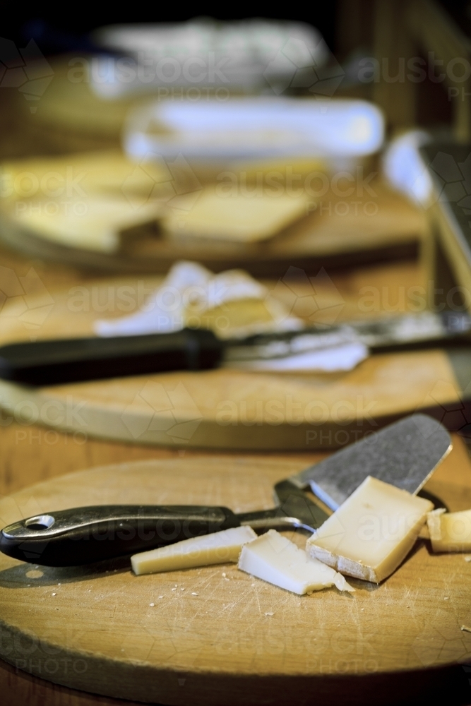 Cheese tasting boards - Australian Stock Image