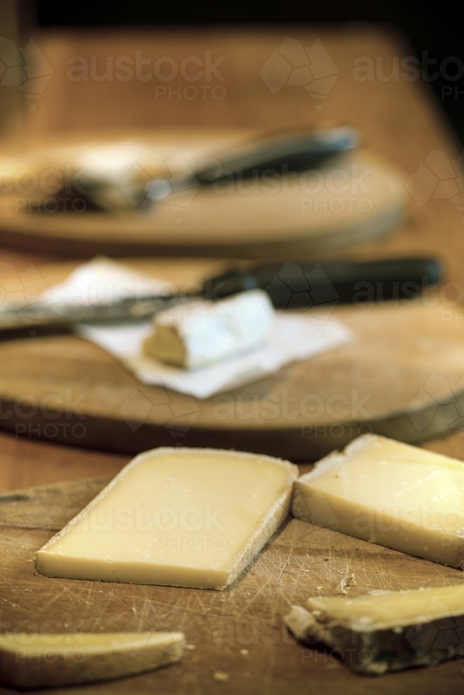 Cheese tasting boards - Australian Stock Image