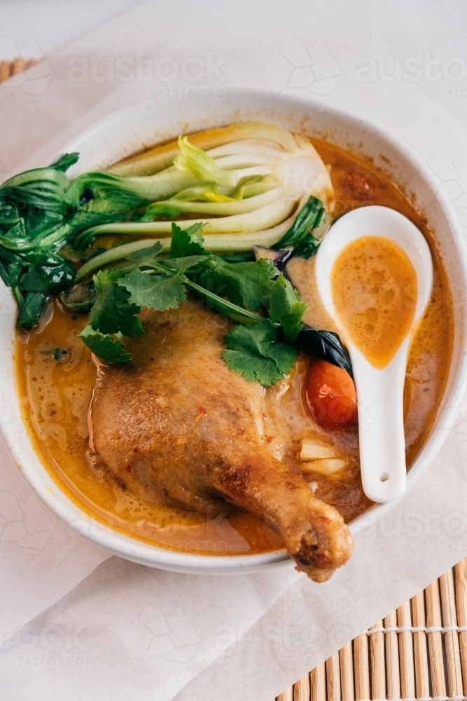 Chicken curry in a bowl. - Australian Stock Image
