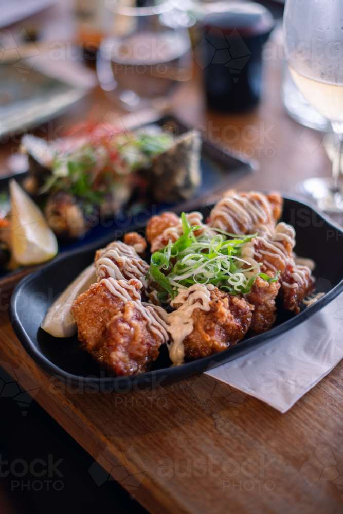 chicken karage with mayonnaise - Australian Stock Image