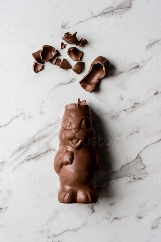 chocolate bunny easter egg - Australian Stock Image