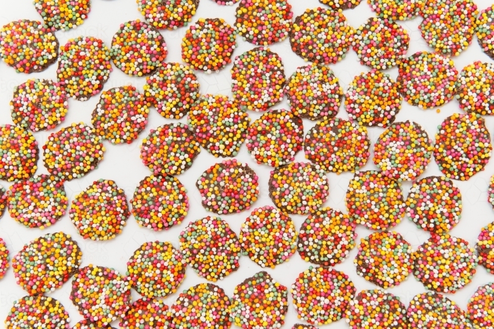 Chocolate freckles filling frame - Australian Stock Image