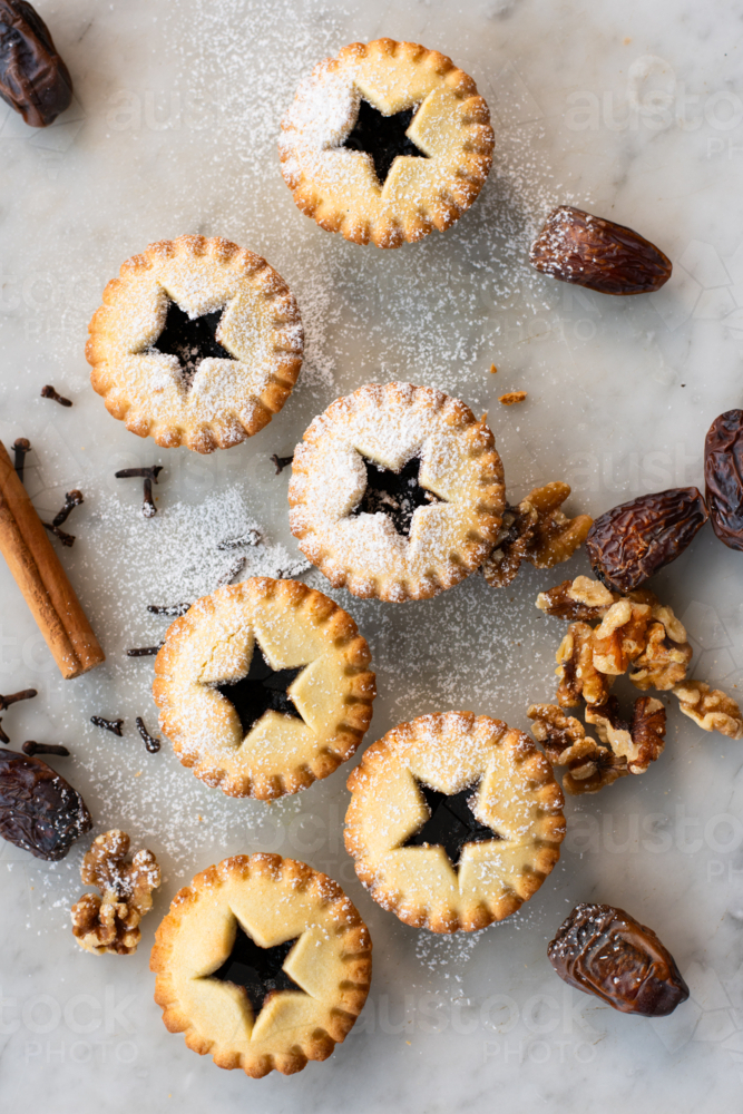 christmas traditional treat, fruit mince pies - Australian Stock Image