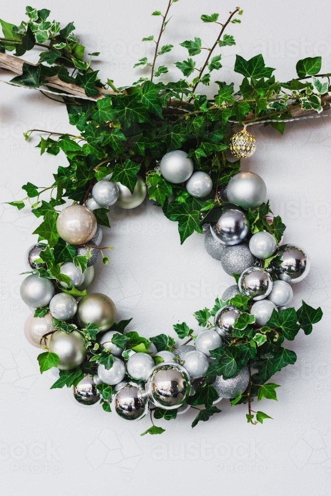 christmas wreath with ivy - Australian Stock Image