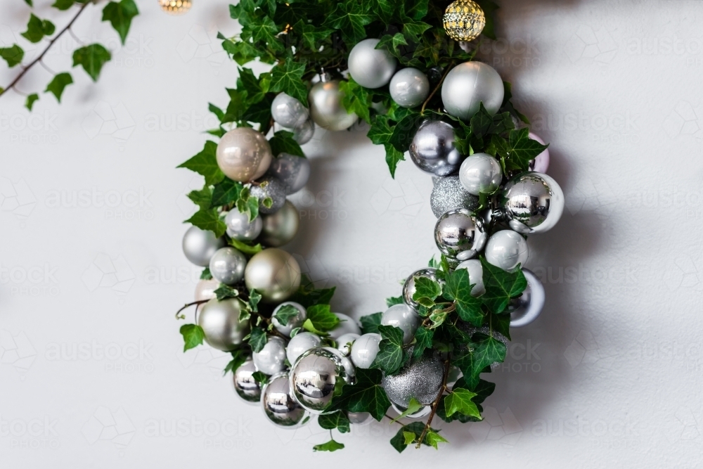 christmas wreath with ivy - Australian Stock Image