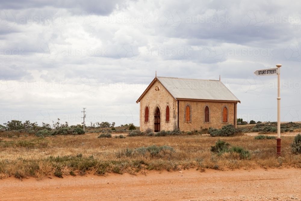 Church in the middle of nowhere - Australian Stock Image