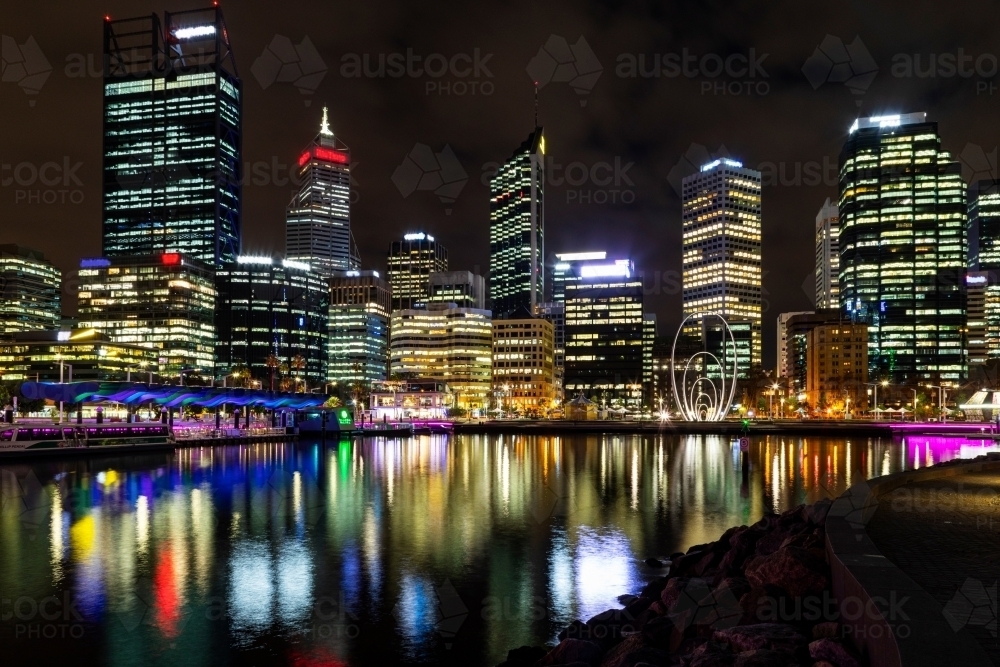 City buildings at night - Australian Stock Image
