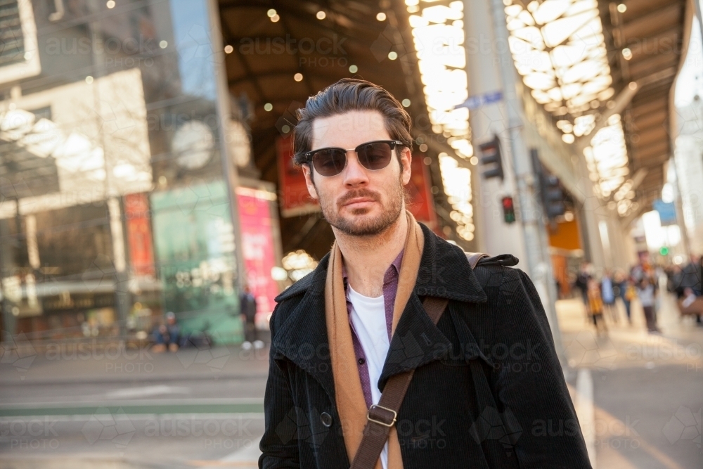 City Commuter Walking from the Station - Australian Stock Image