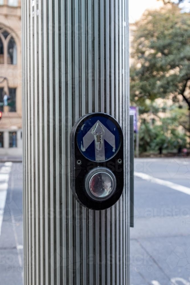 City Pedestrian Crossing Button - Australian Stock Image