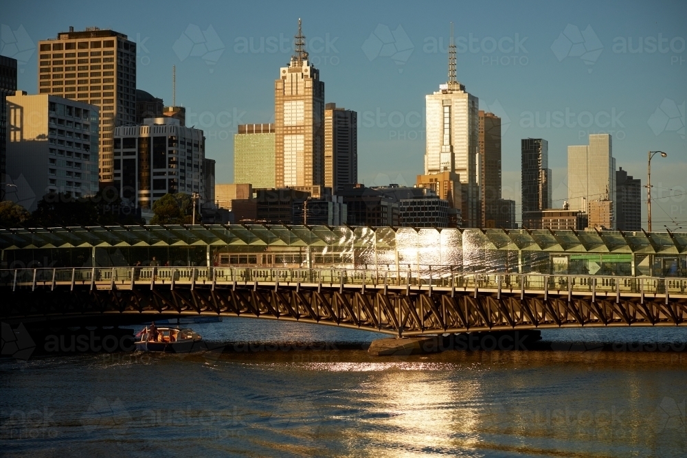 Clarendon St Footbridge over Yarra River, Melbourne - Australian Stock Image