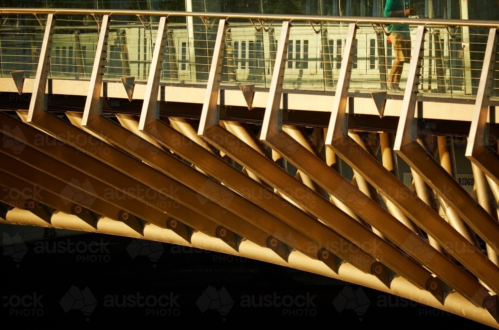 Clarendon Street Footbridge at Dusk - Australian Stock Image