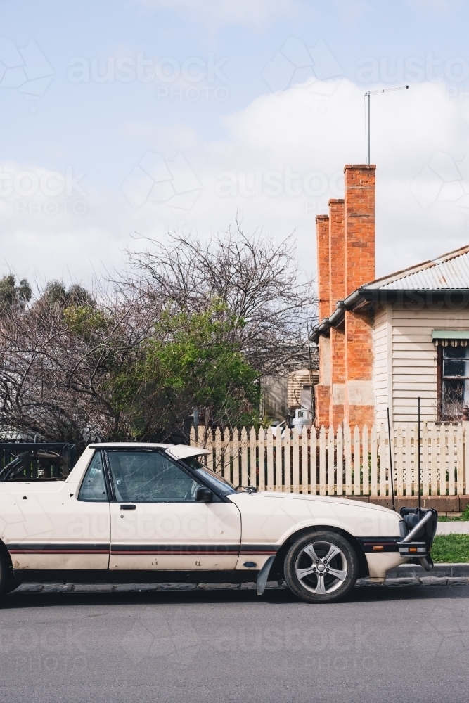 Classic ute parked in street - Australian Stock Image