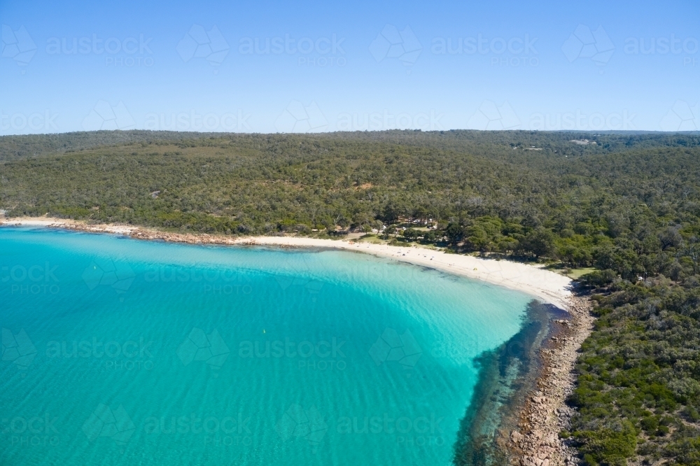 Clear waters and sky of Meelup Beach, Dunsborough, Western Australia - Australian Stock Image