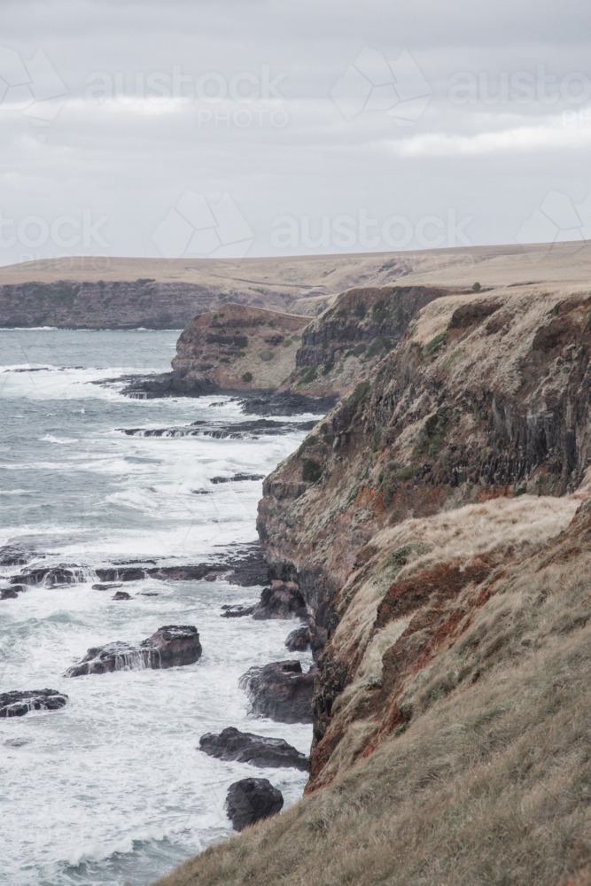 Cliffs meeting the ocean - Australian Stock Image