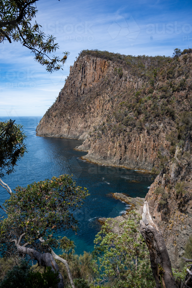 cliffs on Bruny Island Shore - Australian Stock Image