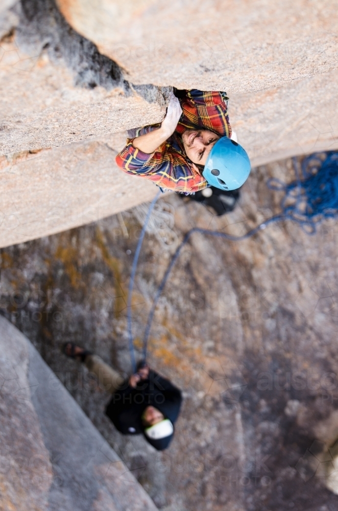 Climber Crack Climbing - Australian Stock Image