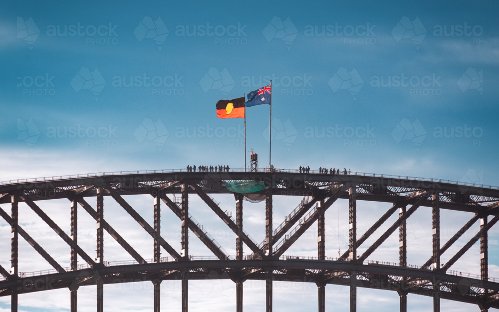 Climbers on the bridge - Australian Stock Image