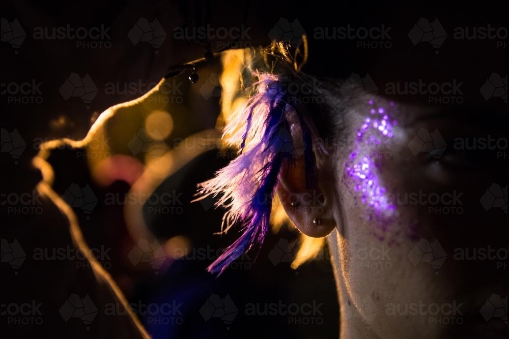 Close up detail of female glitter fairy - Australian Stock Image
