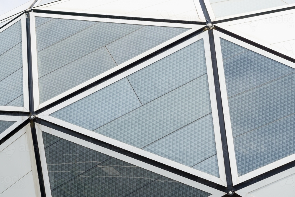 Close up detail of the triangular panels of AAMI park in Melbourne - Australian Stock Image