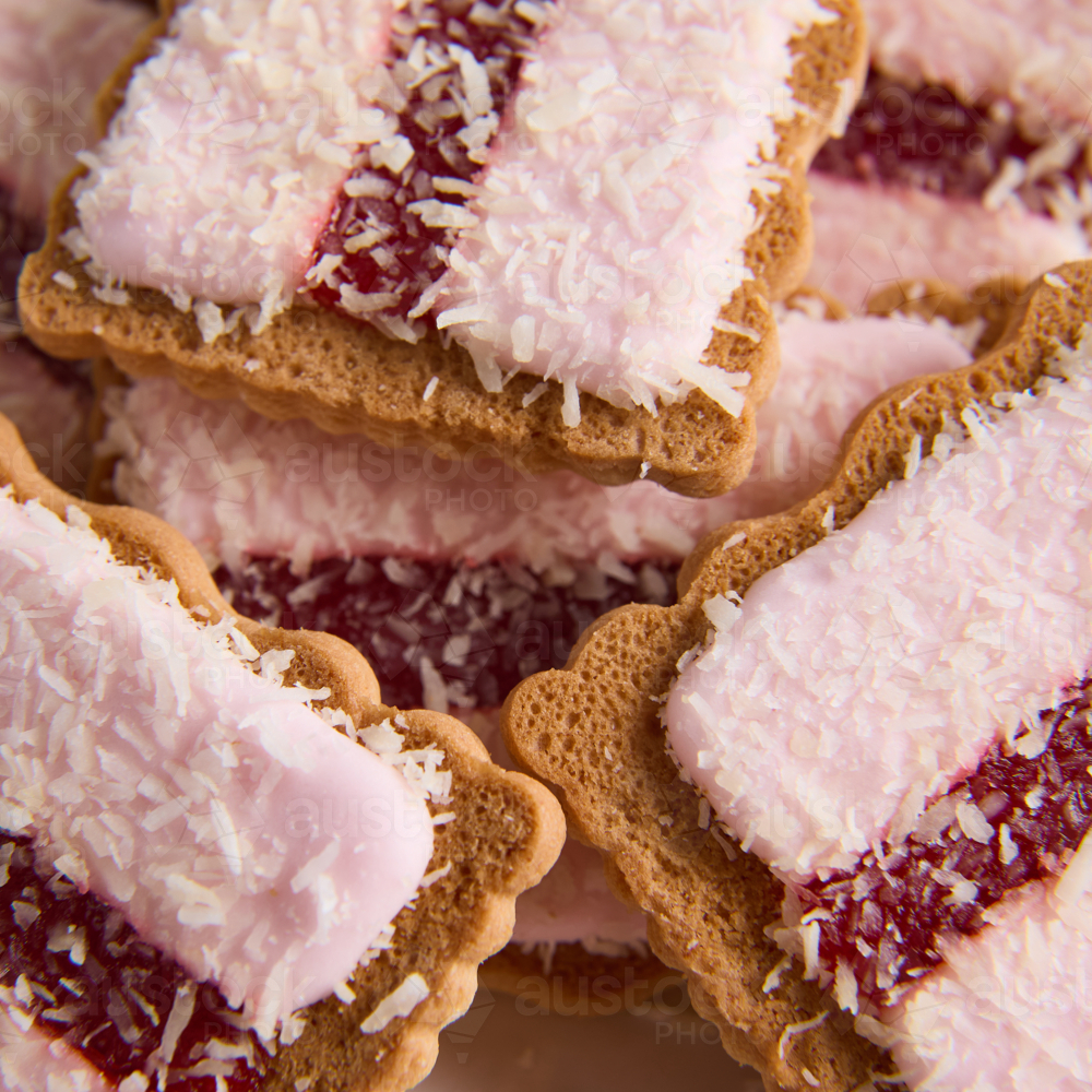 Close up image of Iced VoVo biscuits - Australian Stock Image