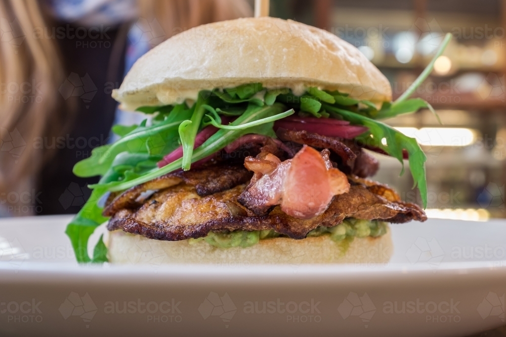 close up of a burger - Australian Stock Image